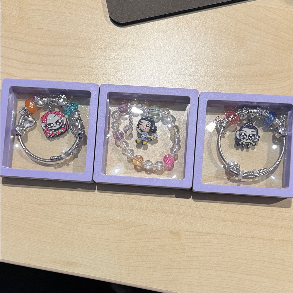 Colorful K-Pop Charm Bracelets Set